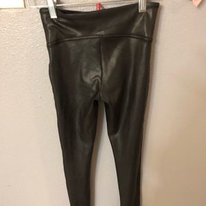 SPANX Black Faux Leather Leggings